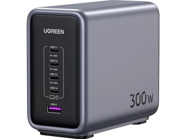 Ugreen 90903B, Innendørs, AC, 2 m, Sort, Grå