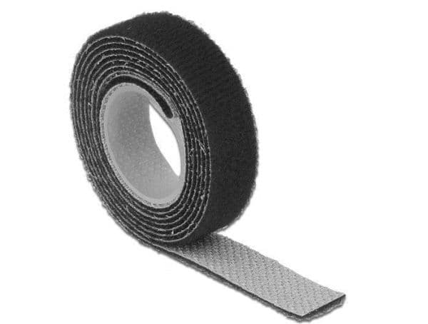 Delock - Kardborrefäste - 1 m - svart