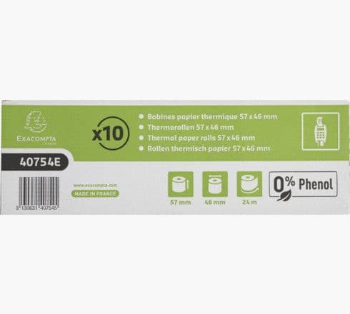 Exacompta 40754E, 55 g/m ^, Vit, 46 mm, 24 m, 30 styck