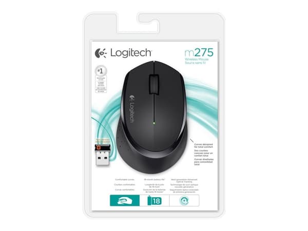 Logitech M280, Molempikätinen, Optinen, Langaton RF, 1000 DPI, Musta
