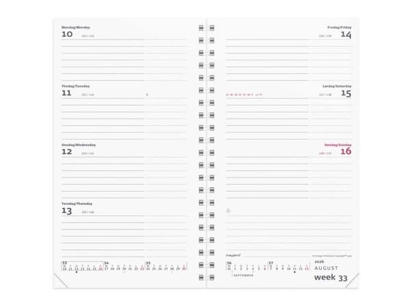 Week Planner International tværformat REFILL 2026