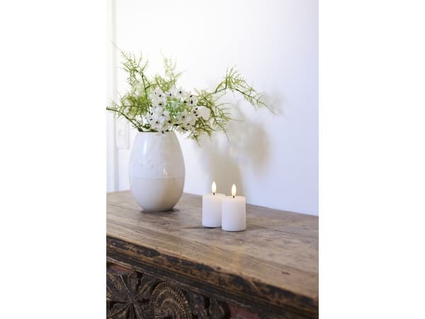 Sirius Smilla laddbart mini blockljus - vit - 2 st
