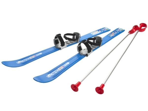 Skridskor för barn 90 cm med pinnar, blå