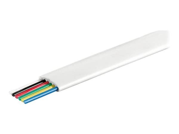 DELTACO MD-15 - Telefonkabel i bulk - platt - vit