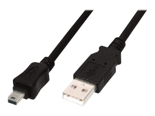 ASSMANN Basic - USB-kabel - mini-USB Type B (hann) til USB (hann) - USB 2.0 - 1.8 m - formstøpt - svart