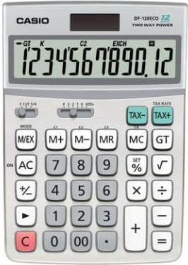 Casio JF-120ECO - Skrivebordskalkulator - 12 sifre - solpanel, batteri