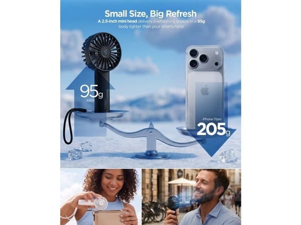 Spigen SPIGEN A905 MINI PORTABLE HANDHELD FAN BLACK