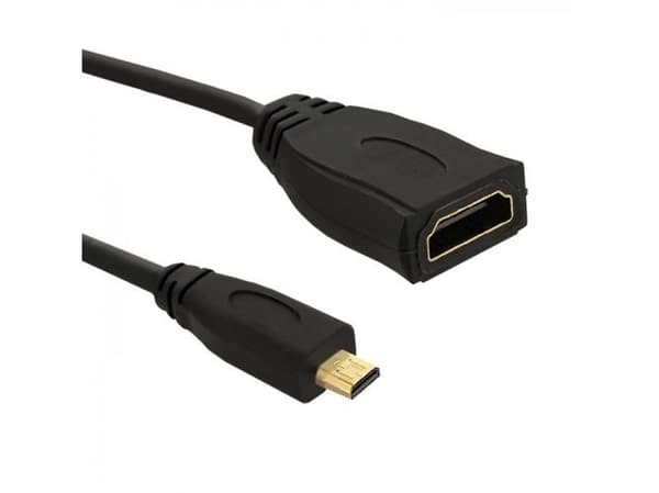 Qoltec - HDMI-sovitin - HDMI hun til 19 pin micro HDMI Type D han - 20 cm