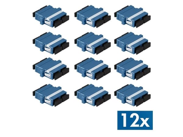 LogiLink Fiber Adapter SC Duplex, 12 pieces, with flange, blue