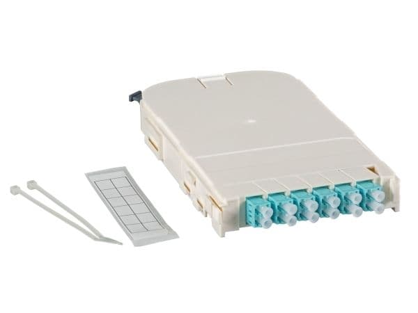 EFB Elektronik FTTH-MODUL-LCAPC, LC, OS2, Stativmontering, 0.5U, Grön, Vit, 106 mm
