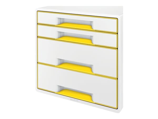 Leitz WOW CUBE - Skuffskap - 4 skuffer - for A4 Maxi - gul