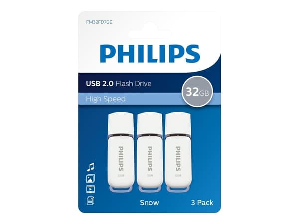 Philips USB 2.0-pendrive 3-pack 32 GB Snow Edition Shadow Grey