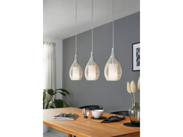 EGLO RAZONI lång bordspendel i vit, 3L