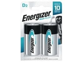 Batteri, Energizer Alkaline Max Plus, D, 1,5 V, 2 stk