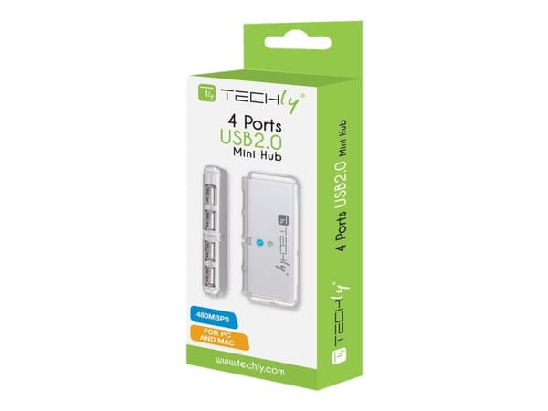TECHly - Hubb - 4 x USB 2.0 - skrivbordsmodell