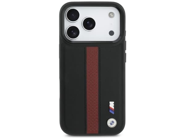 BMW M perforert stripe LogoMagSafe-etuietui til iPhone 17 Pro rød