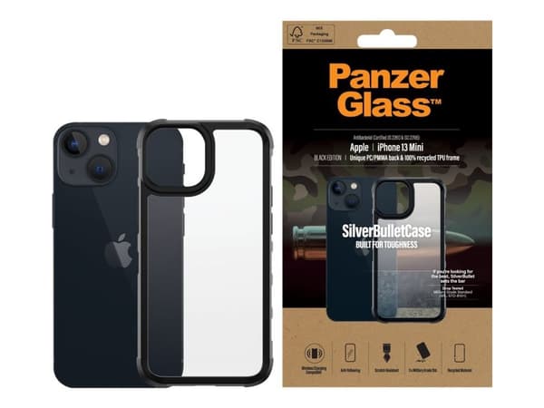 PanzerGlass 0318, Suojus, Apple, Apple - iPhone 13 Mini, Musta