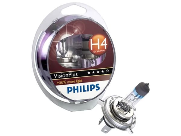 Philips Visionplus H4 55W 12V + 60% - set