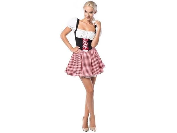 Dirndl Eva, röd och svart