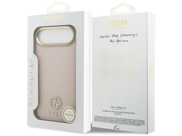 Guess Grained Strass Logo MagSafe iPhone Air Case - Pink