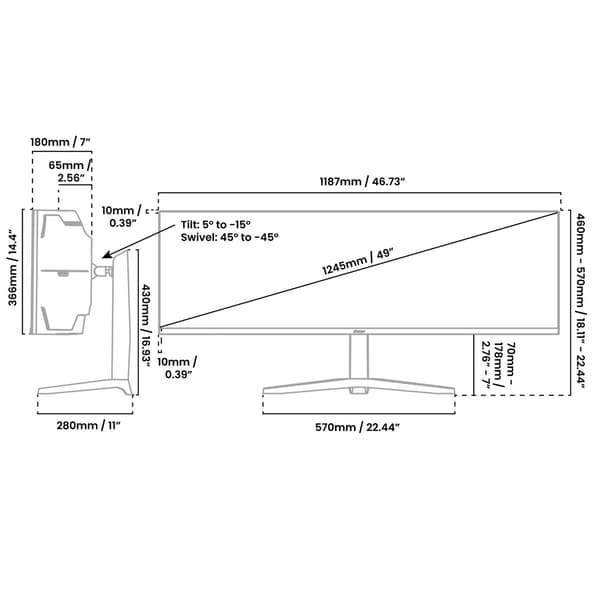 Arozzi Nova 49" v2 VA, 165Hz - White