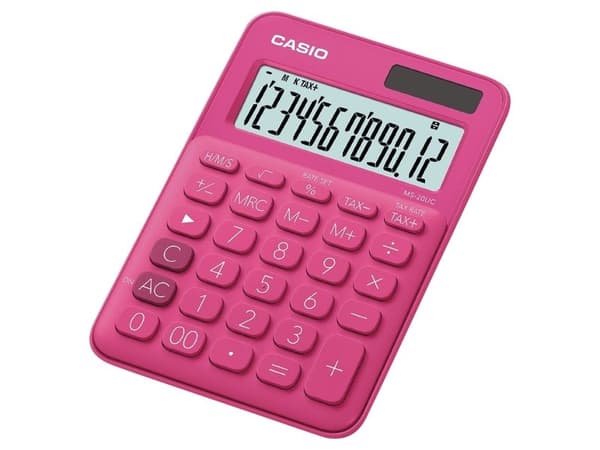 Casio MS-20UC - Skrivbordskalkylator - 12 siffror - solcellspanel, batteri - röd