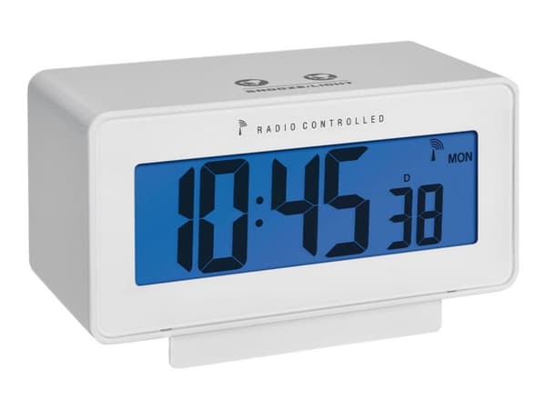 TFA Change - Väckarklocka - rektangulär - elektronisk - skrivbord - vit