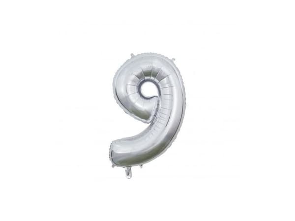 Sølv sifferballonger, 66 cm