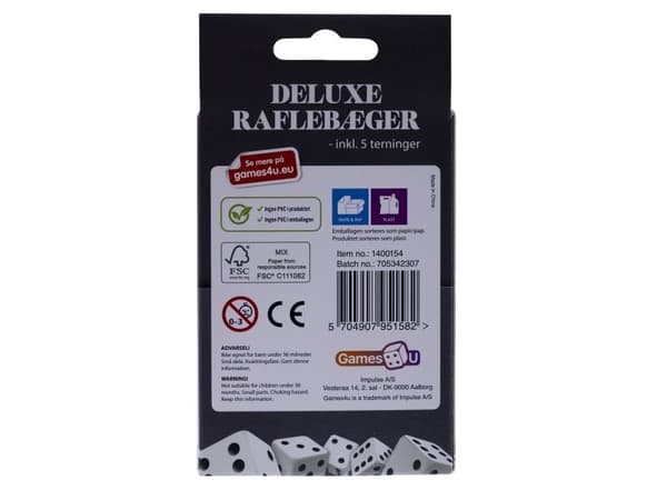 Deluxe tärningsbägare m/5 tärningar