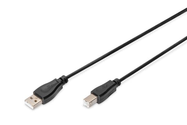 ASSMANN - USB-kabel - USB typ B (hane) till USB (hane) - USB 2.0 - 3 m - formpressad - svart