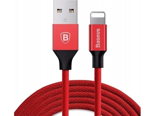 Baseus Yiven, 1,8 m, Lightning, USB A, Hanstik, Hanstik, Rød