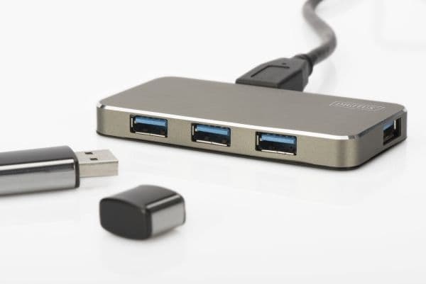 DIGITUS DA-70240 - Hub - 4 x SuperSpeed USB 3.0 - stasjonær