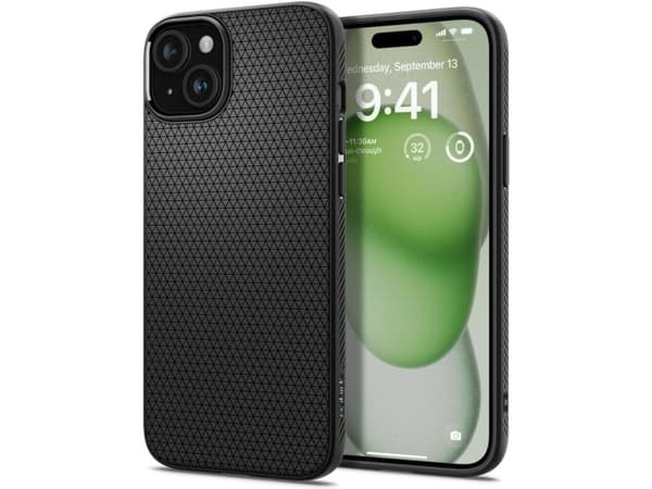 Spigen ACS06650, Suojus, Apple, iPhone 15 Plus, 17 cm (6.7"), Musta