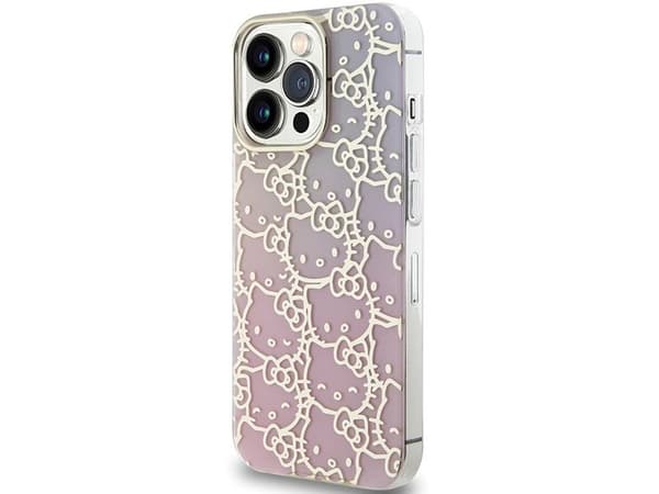 Hello Kitty hardcase til iPhone 13 Pro / 13 6,1" IML Gradient Electrop Crowded Kitty Head (rosa/rosa)