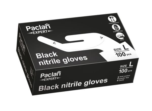 Paclan Paclan Expert sort nitriilikäsineet koko L 100 kpl.