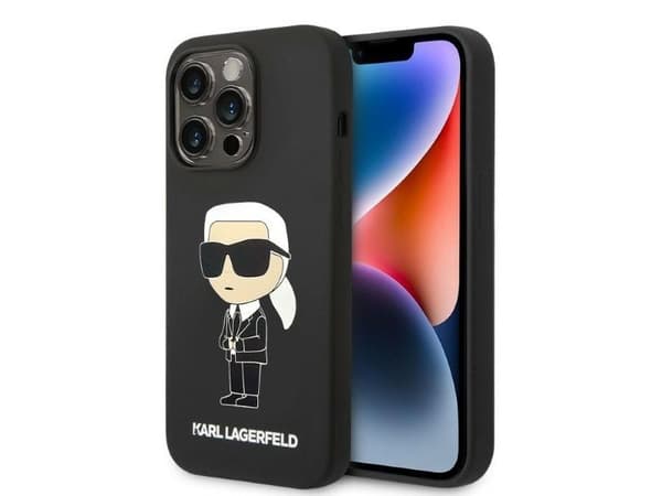 Karl Lagerfeld silikonovertrekk Ikonik til iPhone 14 Pro - sort