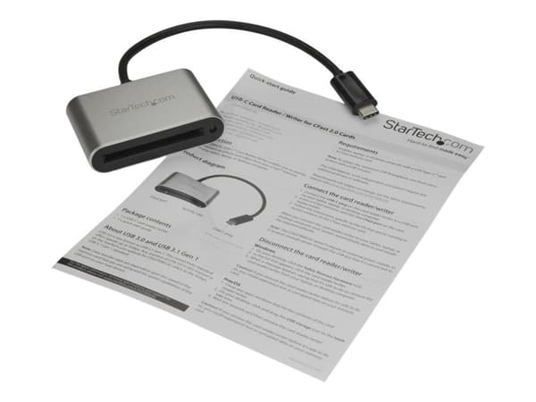 Startech CFast Card Reader - USB C - Memory Card Reader - Card to USB-C - Portable CFast 2.0 Reader / Writer (CFASTRWU3C) - Kortleser (CF II) - USB...
