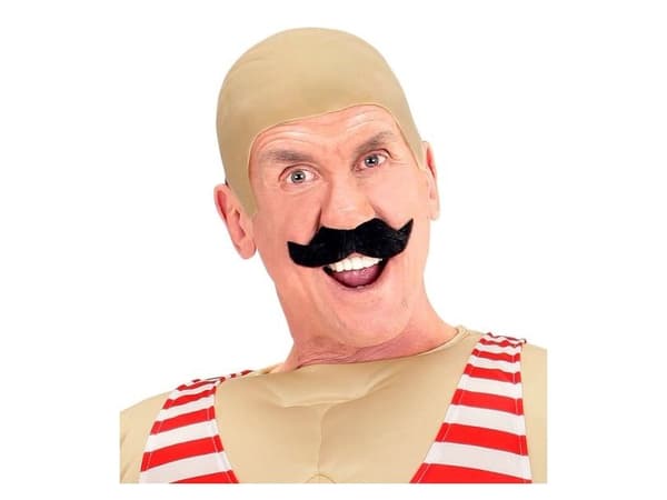 Svart buet overskjegg