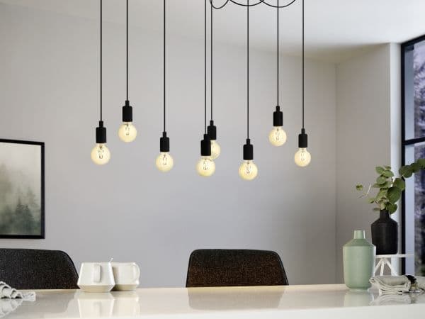 EGLO HOGSMILL långbord 8L E27 svart