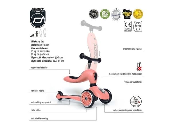 Scoot & Ride Highwaykick 1 i 2 Peach 96353