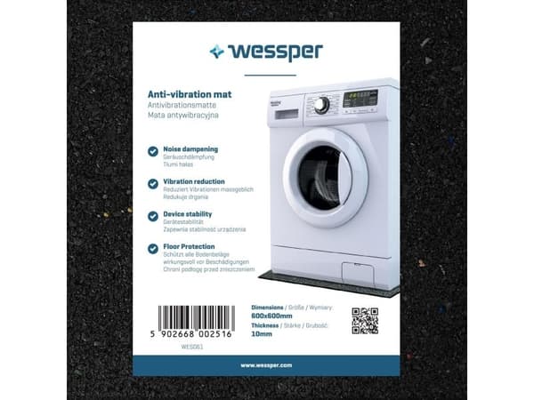 Wessper vibrationsdempende matte til vaskemaskin WES061