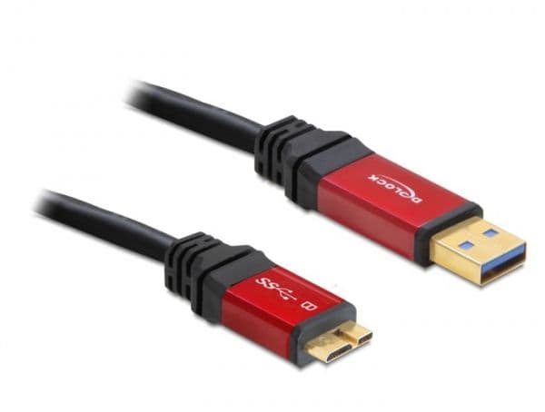 Delock Premium - USB-kabel - USB-type A (hann) til Micro-USB Type B (hann) - USB 3.0 - 3 m - svart