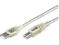 MicroConnect USB 2.0 - USB-kabel - USB (hane) till USB typ B (hane) - 5 m - transparent