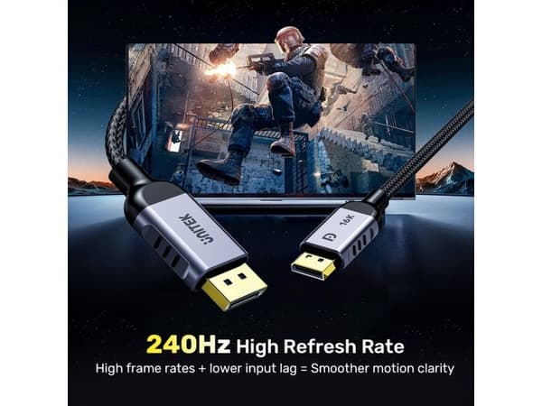 Unitek DisplayPort 2.1 8K@120Hz 2m kaapeli