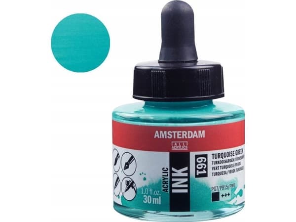 Amsterdam akrylfärgbläckflaska turkosgrön 661