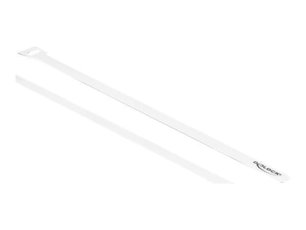 DeLOCK 19524, Hook & loop cable tie, Valkoinen, 30 cm, 12 mm, 10 kpl