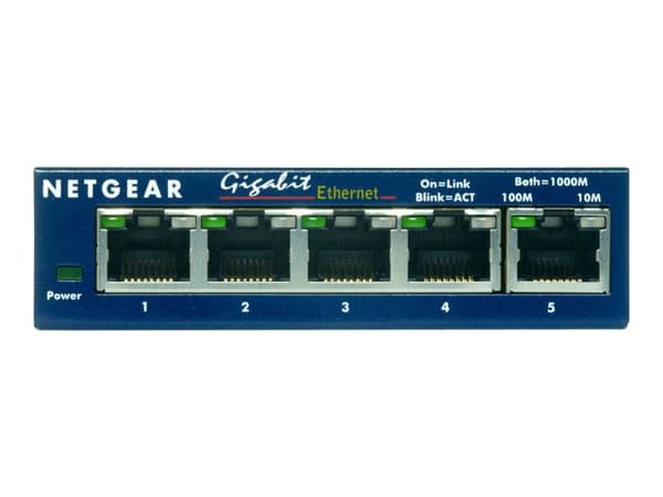 NETGEAR GS105 - Switch - 5 x 10/100/1000 - stasjonær