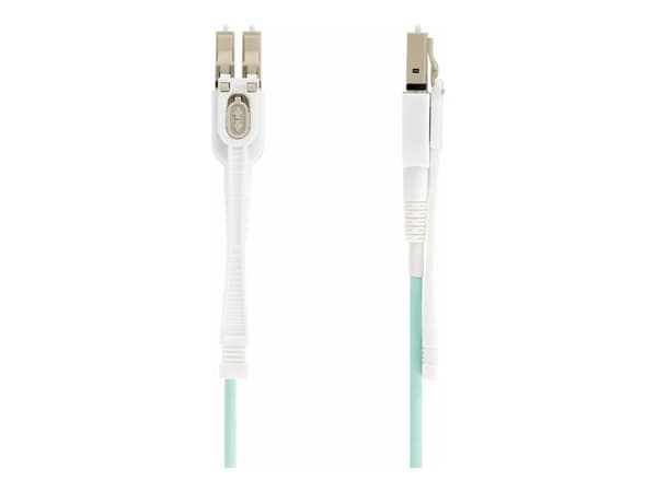 StarTech.com 8m (26ft) LC to LC (UPC) OM4 Multimode Fiber Optic Cable w/Push Pull Tabs, 50/125µm, 100G Networks, Bend Insensitive, Low Insertion Lo...