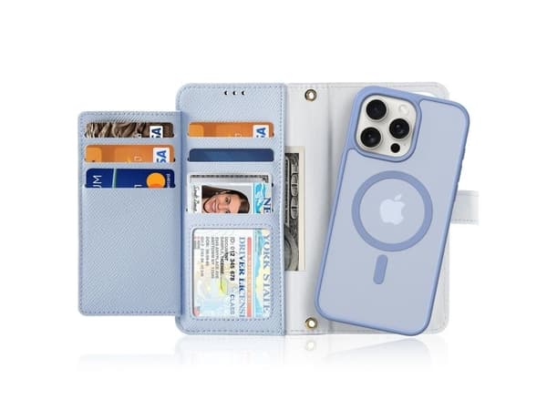 Dux Ducis Lawa lær-etui til iPhone 15 Pro - blå