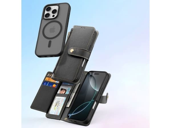 Dux Ducis Lawa Lærveske til iPhone 16 Pro - Sort